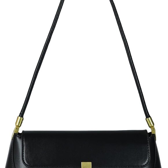 Women’s Vintage Leather Shoulder Bag Small Tote Purse with Buckle Closure - Picture 1 of 6